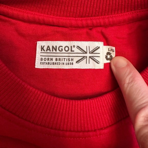 Kangol Born British Men’s Size Large Crewneck Sweatshirt Red Kangaroo Embroidery - Picture 3 of 10